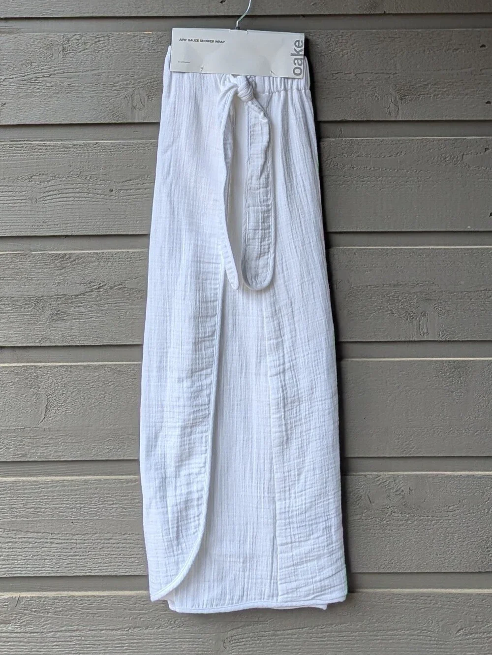NWT Oake Cotton Gauze Bath Wrap Bright White Small/Medium OEKO-TEX Standard 100